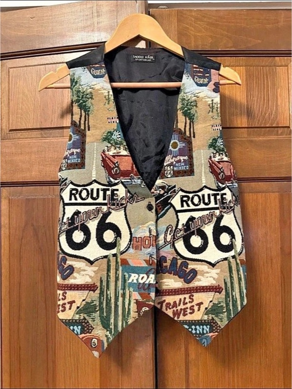 Vintage Saddle & Smith Men's Route 66 Tapestry Vest L/XL